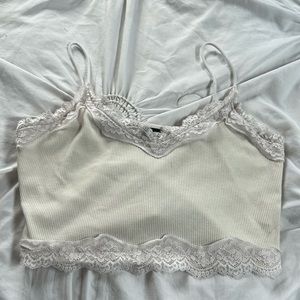 Cute white lace crop top